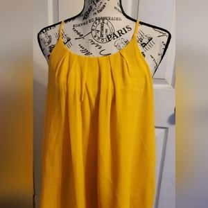 DNA couture. Yellow strappy, flowy, tank. Size large.